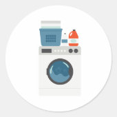 Wasmachine Ronde Sticker (Voorkant)