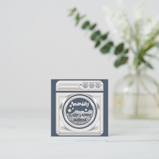 Wasmachine startreinigingsmachine QR-code Logo Vierkante Visitekaartje (Staand voorkant)