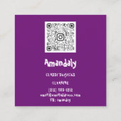 Wasmachine startreinigingsmachine QR-code Roze Vierkante Visitekaartje (Achterkant)