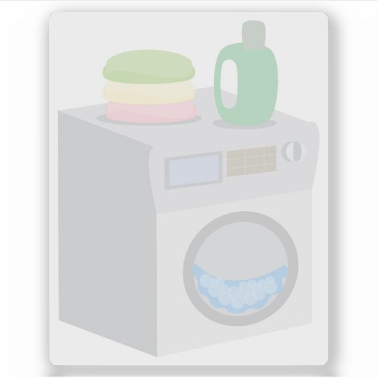 Wasmachine Sticker (Voorkant)