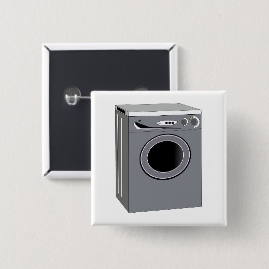Wasmachine Vierkante Button 5,1 Cm (Voorkant /achterkant)