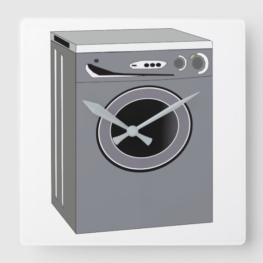 Wasmachine Vierkante Klok (Voorkant)
