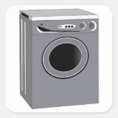 Wasmachine Vierkante Sticker (Voorkant)