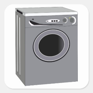 Wasmachine Vierkante Sticker