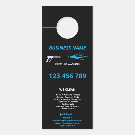 Wasmachine voor professionele druk deurhanger (Voorkant)