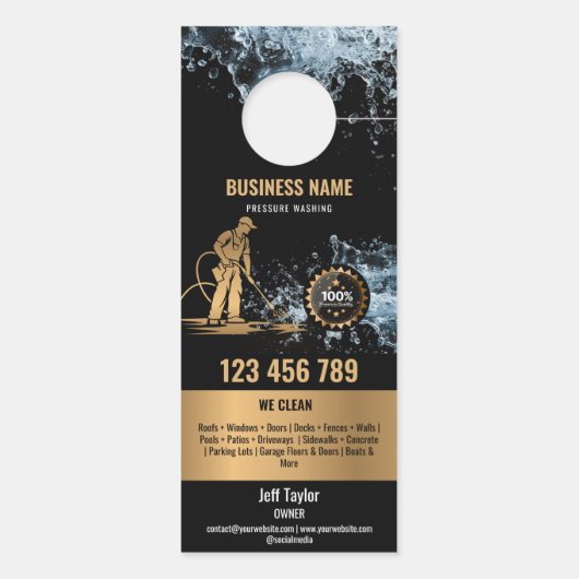 Wasmachine voor professionele druk deurhanger (Achterkant)