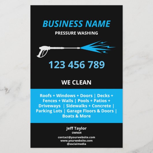 Wasmachine voor professionele druk flyer (Voorkant)