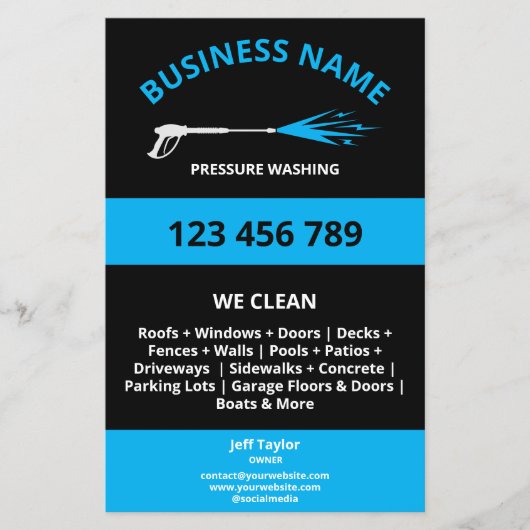 Wasmachine voor professionele druk flyer (Voorkant)