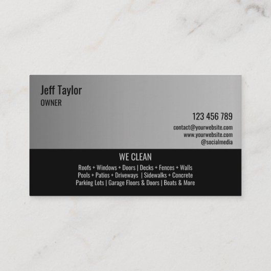 Wasmachine voor professionele druk Wasmachine B Visitekaartje (Achterkant)