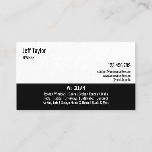 Wasmachine voor professionele druk Wasmachine B Visitekaartje (Achterkant)