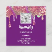 Wasmachine voor wasgoed QRCode Vierkante Visitekaartje (Achterkant)