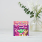 Wasmachine voor wasgoed QRCode Vierkante Visitekaartje (Staand voorkant)