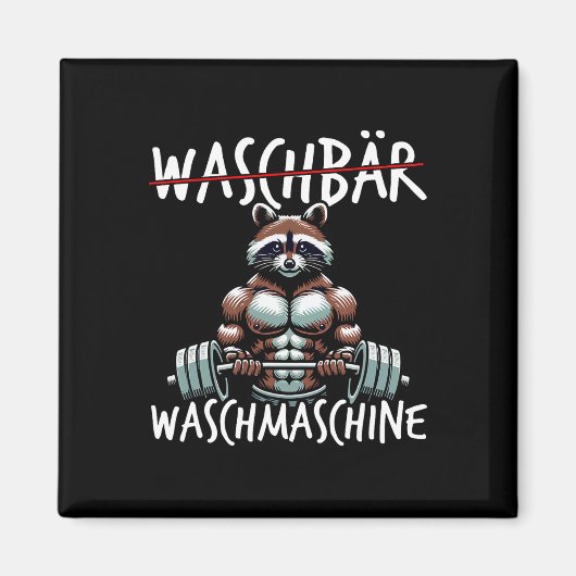 Wasmachine wasbeer Fitness Bodybuildi Magneet (Voorkant)