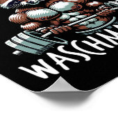 Wasmachine wasbeer Fitness Bodybuildi Poster (Hoek)