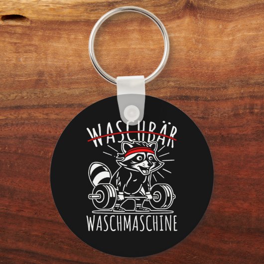 Wasmachine wasbeer Fitness Bodybuildi Sleutelhanger (Voorkant)