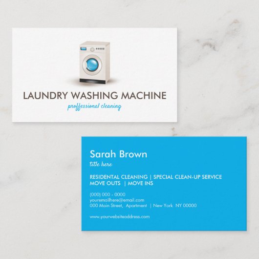 Wasmachine Wasmachine Schoonmaken Visitekaartje (Voorkant / Achterkant)