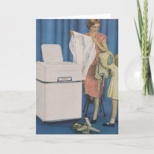 Wasmachine Wenskaart Kaart (Voorkant)