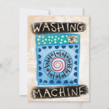 Wasmachine Wenskaart
