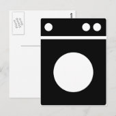 wasmachinepictogram briefkaart (Voorkant / Achterkant)