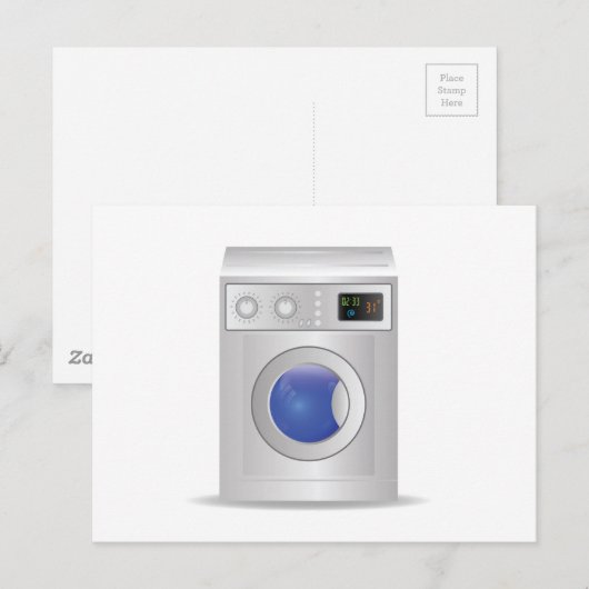 wasmachinepictogram briefkaart (Voorkant / Achterkant)