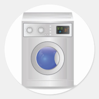 wasmachinepictogram ronde sticker