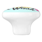 Wasmand vol met kleding keramische knop (Zijkant)