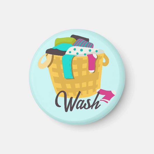 Wasmand vol met kleding magneet (Voorkant)