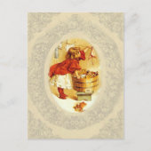  wasmeisje briefkaart (Voorkant)