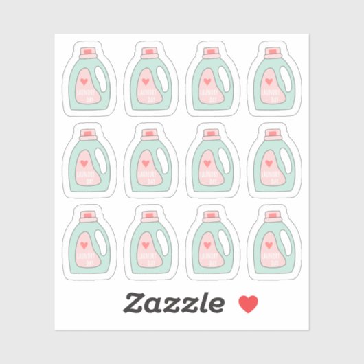 Wasmiddelen voor de wasdag Herinnering aan schoonm Sticker (Vel)