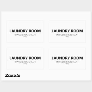 Wasmiddeletiket - Poeder (voor grote bakken) Rechthoekige Sticker