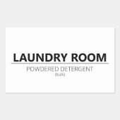 Wasmiddeletiket - Poeder (voor grote bakken) Rechthoekige Sticker (Voorkant)