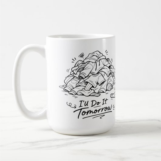 Wasmoment Stemming Grappige Uitstelgedrag Koffiemok (Links)