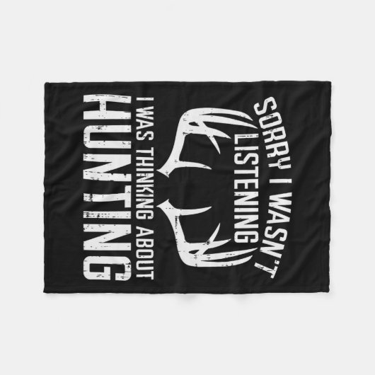 Wasnt Listing Thinking Hunting Deer Shed Bow Hun Fleece Deken (Voorkant (Horizontaal))