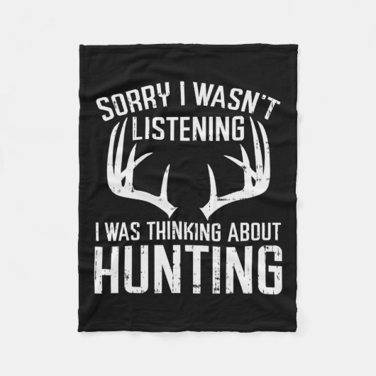 Wasnt Listing Thinking Hunting Deer Shed Bow Hun Fleece Deken (Voorkant)