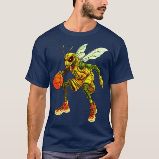 Wasp basketbalspeler T-shirt (Voorkant)