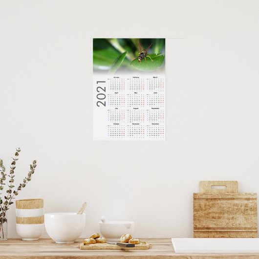 Wasp Calendar 2021 Poster - Maandag begin (Keuken)