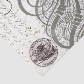 Wasp Ephemera Script Decoupage Tissue Tissuepapier (Detail)