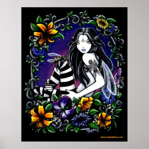 Wasp Fae Gothic Flower Poster
