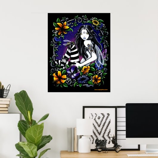 Wasp Fae Gothic Flower Poster (Thuiskantoor)
