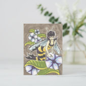 Wasp Fairy Cartoon Fantasy Art Briefkaart afdrukke (Staand voorkant)