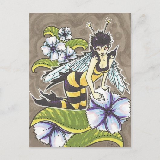 Wasp Fairy Cartoon Fantasy Art Briefkaart afdrukke (Voorkant)