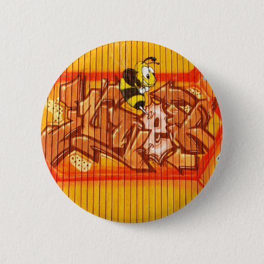 Wasp Graffiti Wall Ronde Button 5,7 Cm (Voorkant)