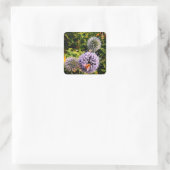 Wasp, in blauwe bloemen vierkante sticker (Tas)
