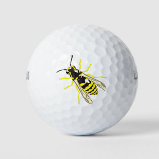 Wasp met zwarte en gele strepen golfballen