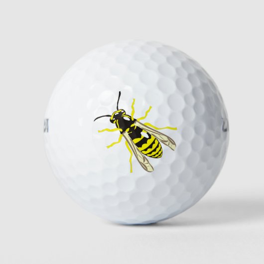 Wasp met zwarte en gele strepen golfballen (Voorkant)