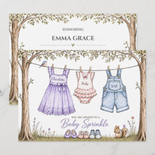 Waspakleding Twee Broers en Zusters Baby Sprinkle  Kaart