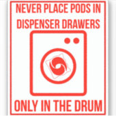 'Waspoeder alleen in de trommel doen' was_overlay  Sticker (Voorkant)