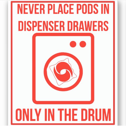 'Waspoeder alleen in de trommel doen' was_overlay Sticker (Voorkant)