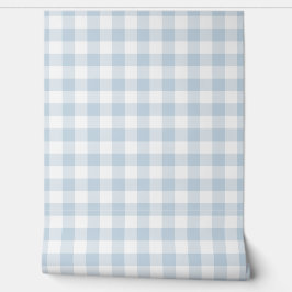 Waspoeder Zachte Blauwe Ginghamruit Behang