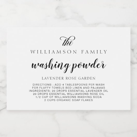 Waspoeder Zwart & Wit Product Opslaglabel Voedselcontainer Etiket (Enkel label)